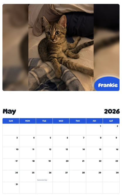 2026 - 2027 Frankie - Pawidols Pet Calendar