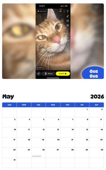 2026 - 2027 Gus Gus - Pawidols Pet Calendar