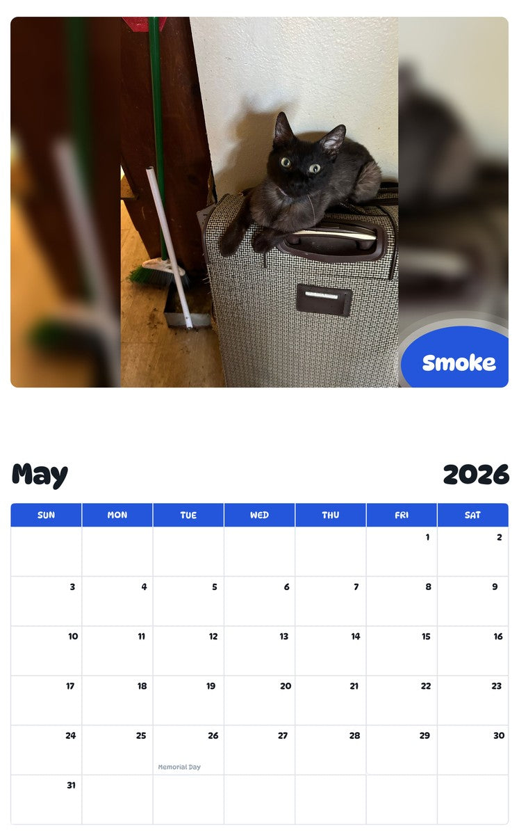 2026 - 2027 Smoke - Pawidols Pet Calendar