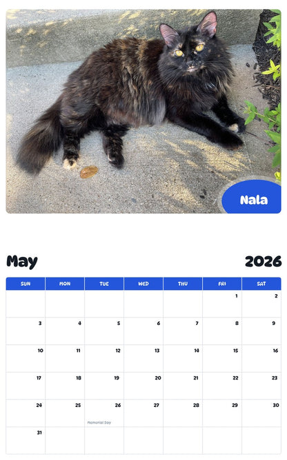 2026 - 2027 Nala - Pawidols Pet Calendar