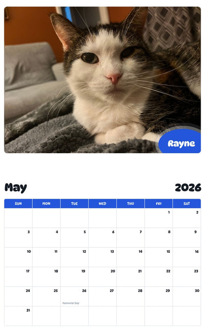 2026 - 2027 Rayne - Pawidols Pet Calendar