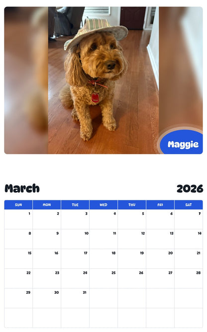 November 2025 - October 2026 Maggie - Pawidols Pet Calendar