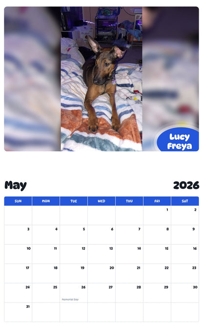 2026 - 2027 Lucy Freya - Pawidols Pet Calendar