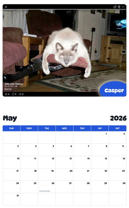 2026 - 2027 Casper - Pawidols Pet Calendar