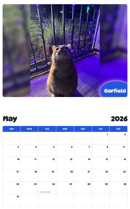 2026 - 2027 Garfield - Pawidols Pet Calendar