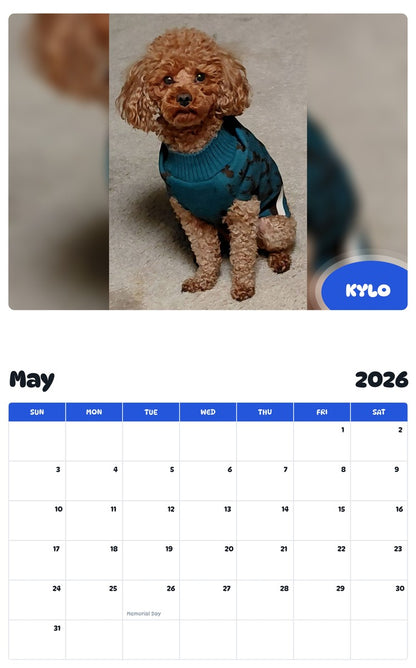 2026 - 2027 KYLO - Pawidols Pet Calendar