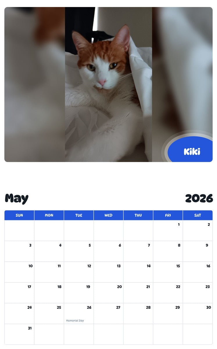 2026 - 2027 Kiki - Pawidols Pet Calendar