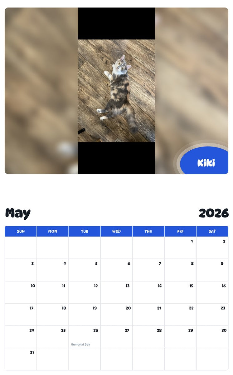 2026 - 2027 Kiki - Pawidols Pet Calendar