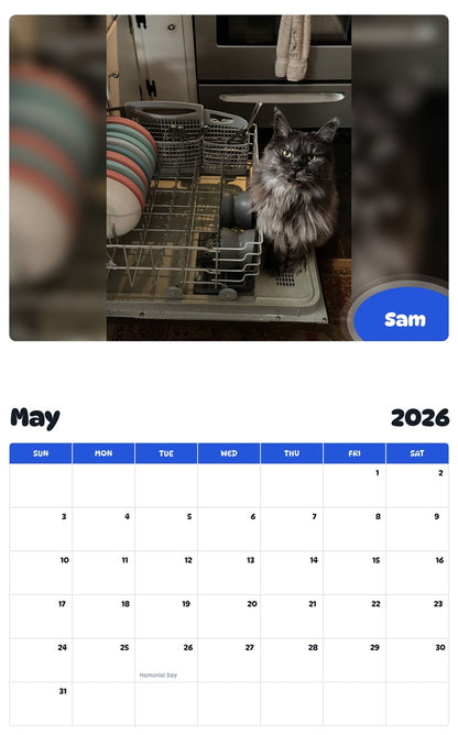 2026 - 2027 Sam - Pawidols Pet Calendar