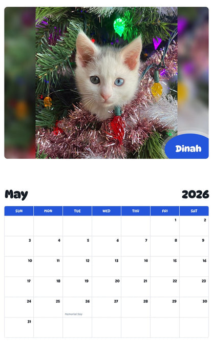 2026 - 2027 Dinah - Pawidols Pet Calendar