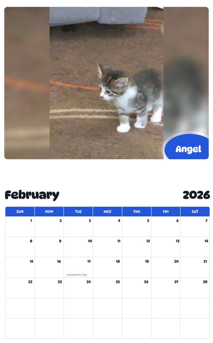 November 2025 - October 2026 Angel - Pawidols Pet Calendar