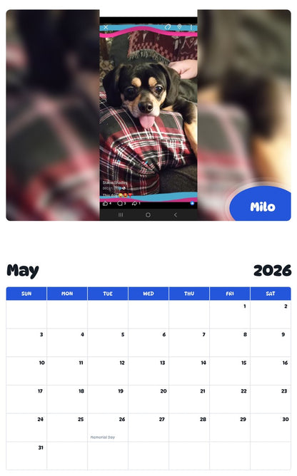 2026 - 2027 Milo - Pawidols Pet Calendar