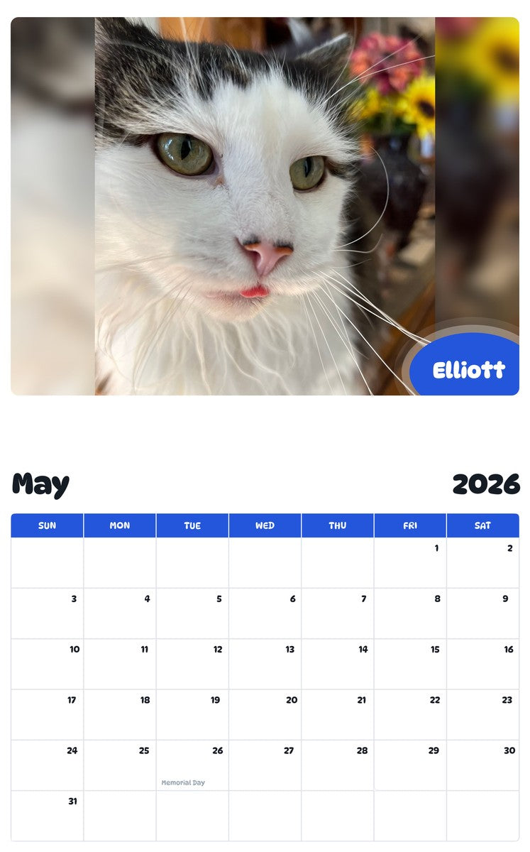 2026 - 2027 Elliott - Pawidols Pet Calendar