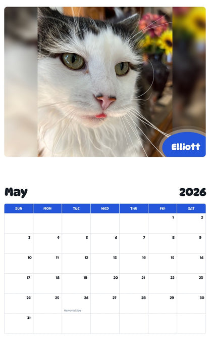 2026 - 2027 Elliott - Pawidols Pet Calendar