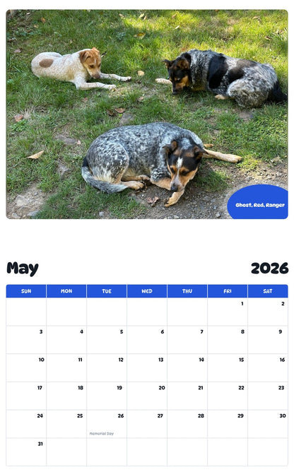 2026 - 2027 Ghost, Red, Ranger - Pawidols Pet Calendar