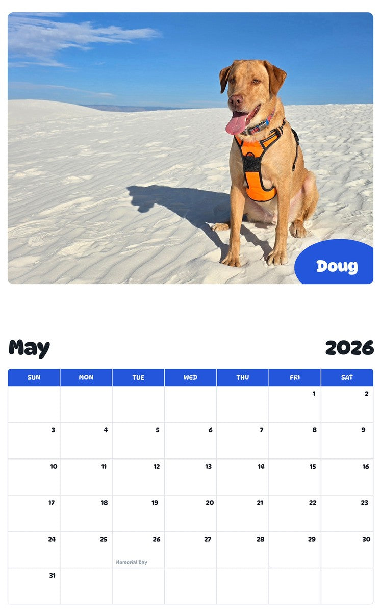 2026 - 2027 Doug - Pawidols Pet Calendar