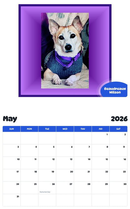 2026 - 2027 Beaudreaux Wilson - Pawidols Pet Calendar