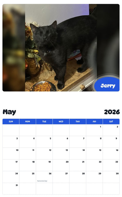 2026 - 2027 Jerry - Pawidols Pet Calendar