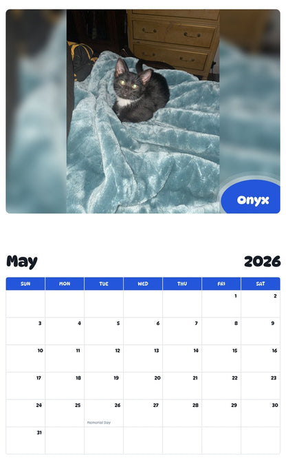 2026 - 2027 Onyx - Pawidols Pet Calendar