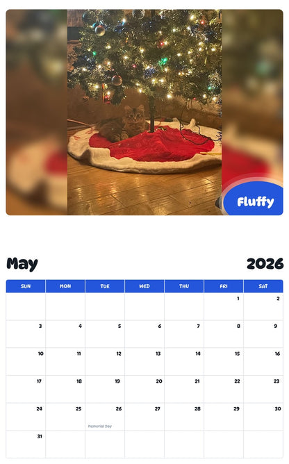 2026 - 2027 Fluffy - Pawidols Pet Calendar