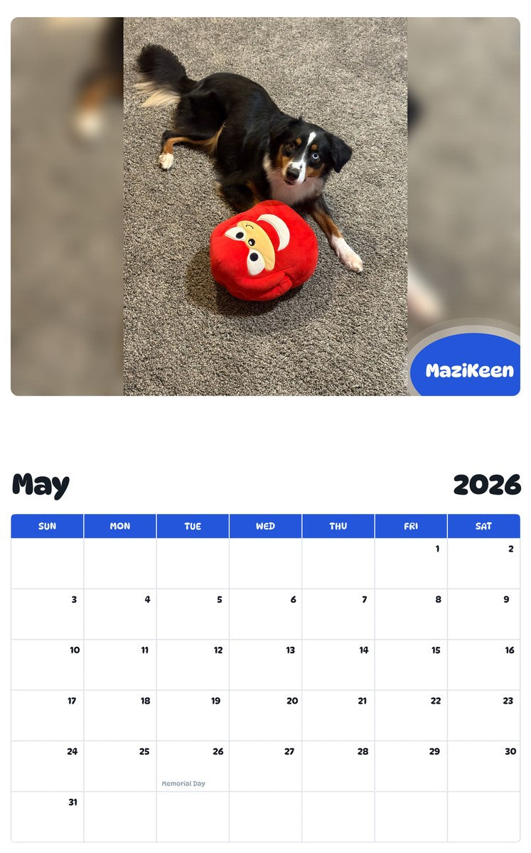 2026 - 2027 MaziKeen - Pawidols Pet Calendar
