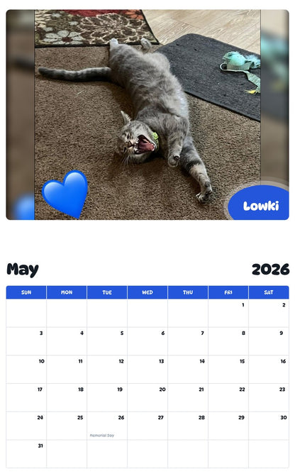 2026 - 2027 Lowki - Pawidols Pet Calendar