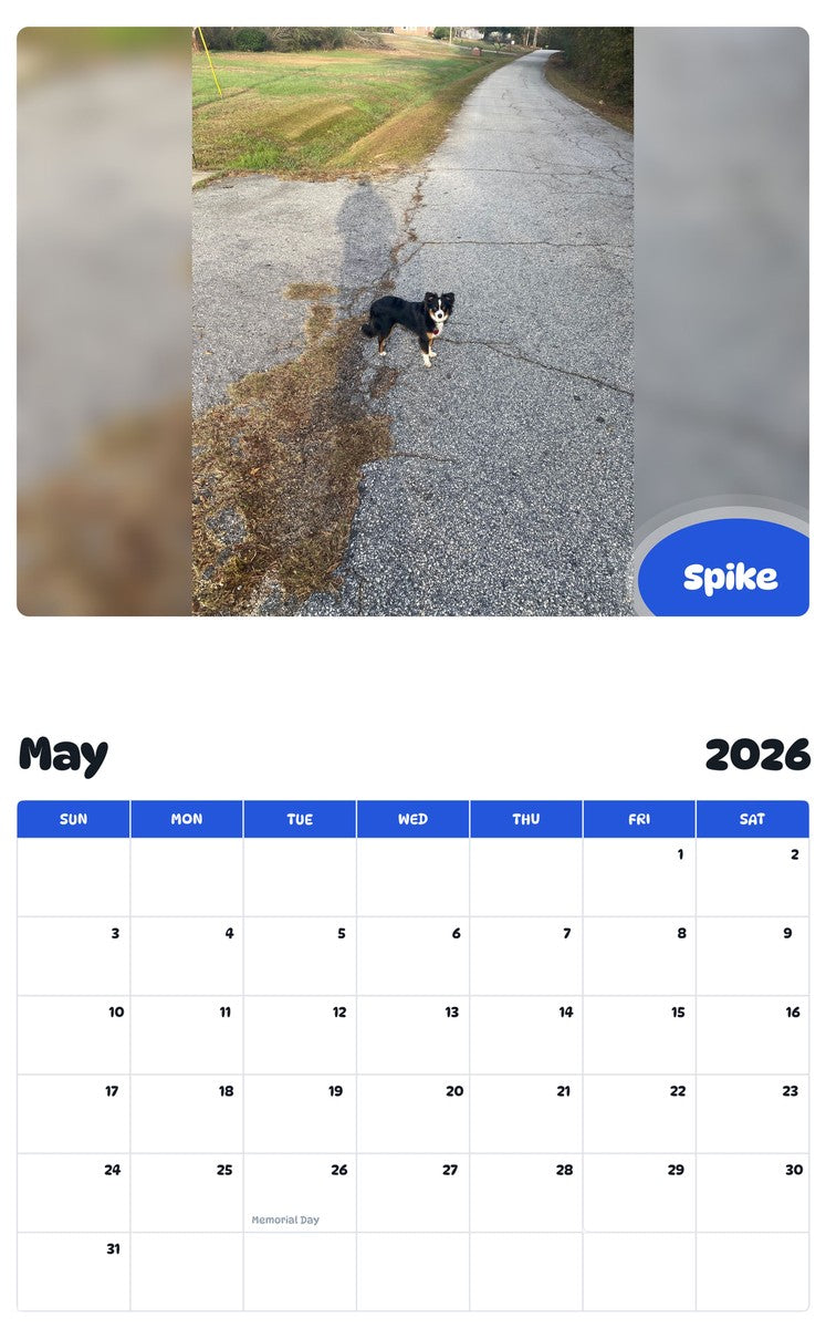 2026 - 2027 Spike - Pawidols Pet Calendar