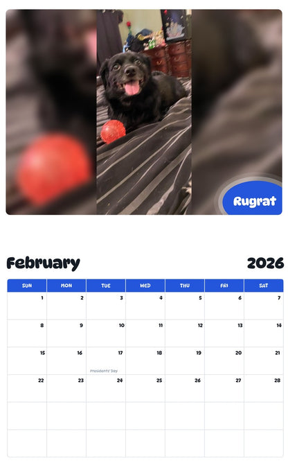 October 2025 - September 2026 Rugrat - Pawidols Pet Calendar