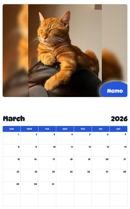 November 2025 - October 2026 Nemo - Pawidols Pet Calendar