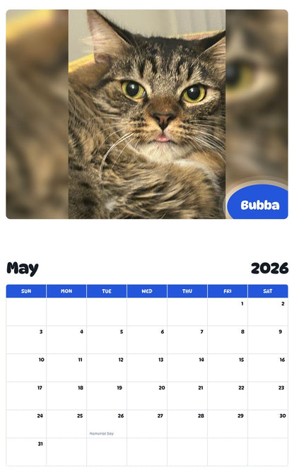2026 - 2027 Bubba - Pawidols Pet Calendar