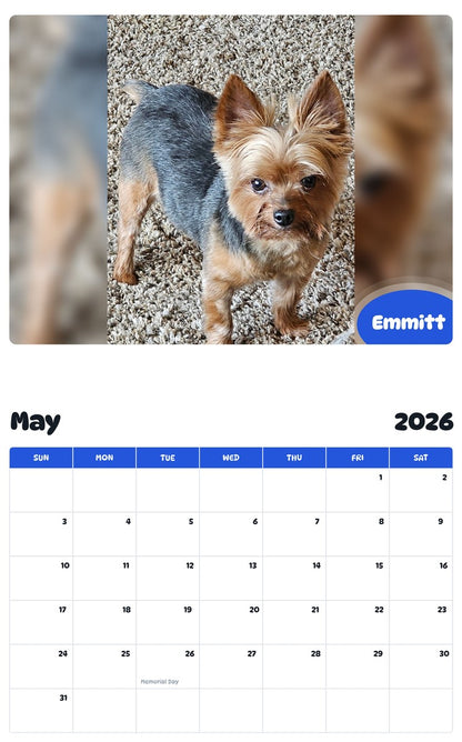 2026 - 2027 Emmitt - Pawidols Pet Calendar