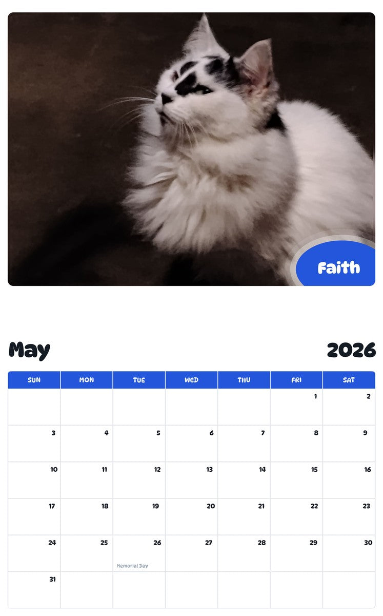 2026 - 2027 Faith - Pawidols Pet Calendar