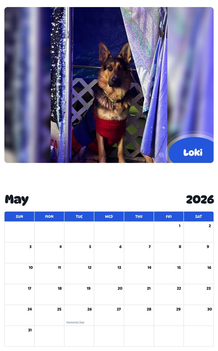 2026 - 2027 Loki - Pawidols Pet Calendar