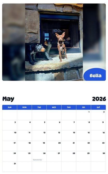 2026 - 2027 Bella - Pawidols Pet Calendar