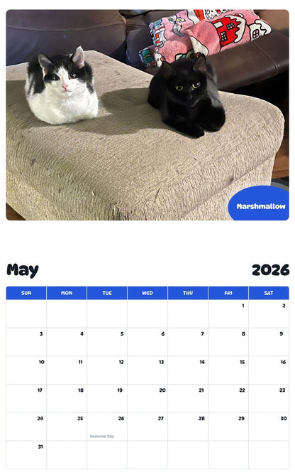 2026 - 2027 Marshmallow - Pawidols Pet Calendar
