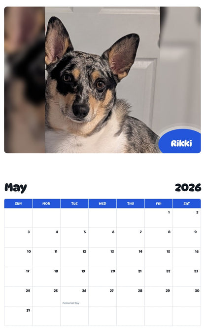 2026 - 2027 Rikki - Pawidols Pet Calendar