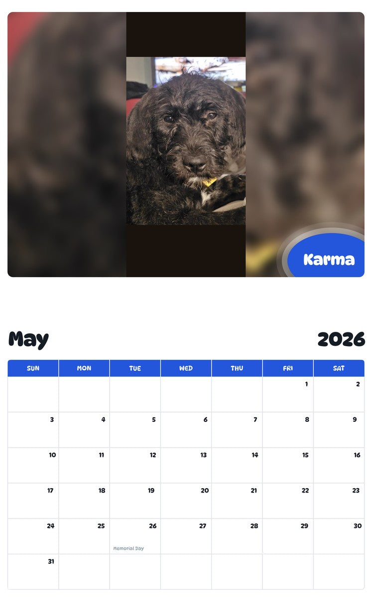 2026 - 2027 Karma - Pawidols Pet Calendar