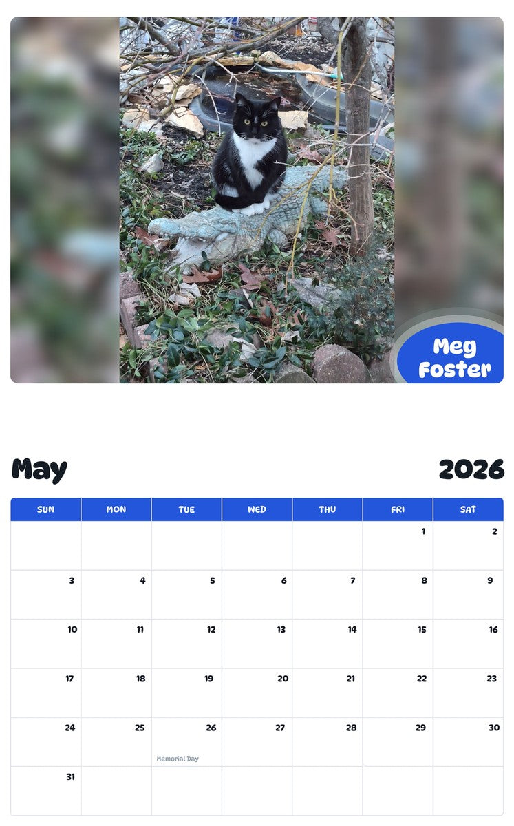 2026 - 2027 Meg Foster - Pawidols Pet Calendar