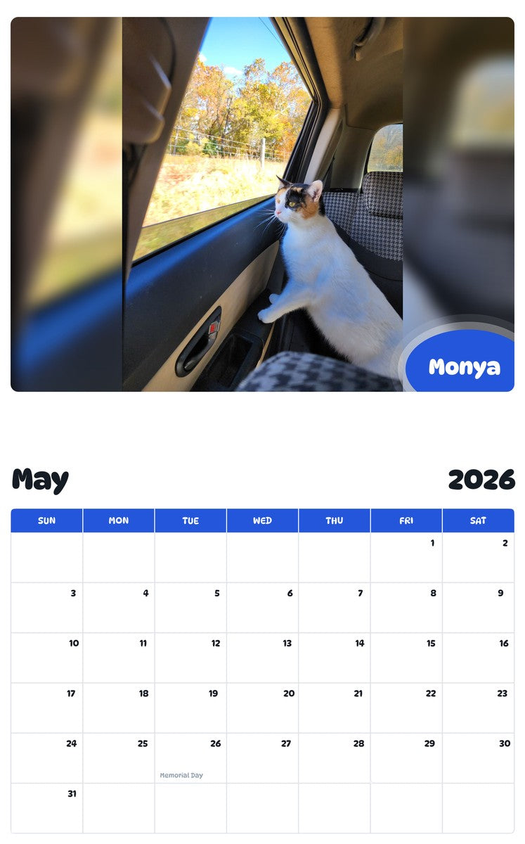 2026 - 2027 Monya - Pawidols Pet Calendar