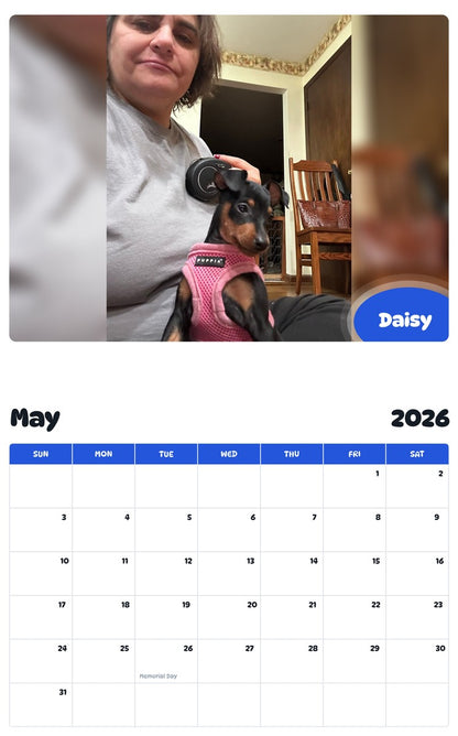 2026 - 2027 Daisy - Pawidols Pet Calendar