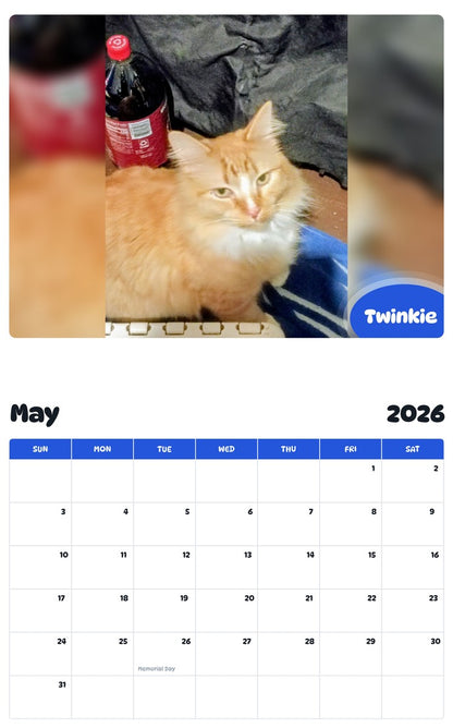 2026 - 2027 Twinkie - Pawidols Pet Calendar