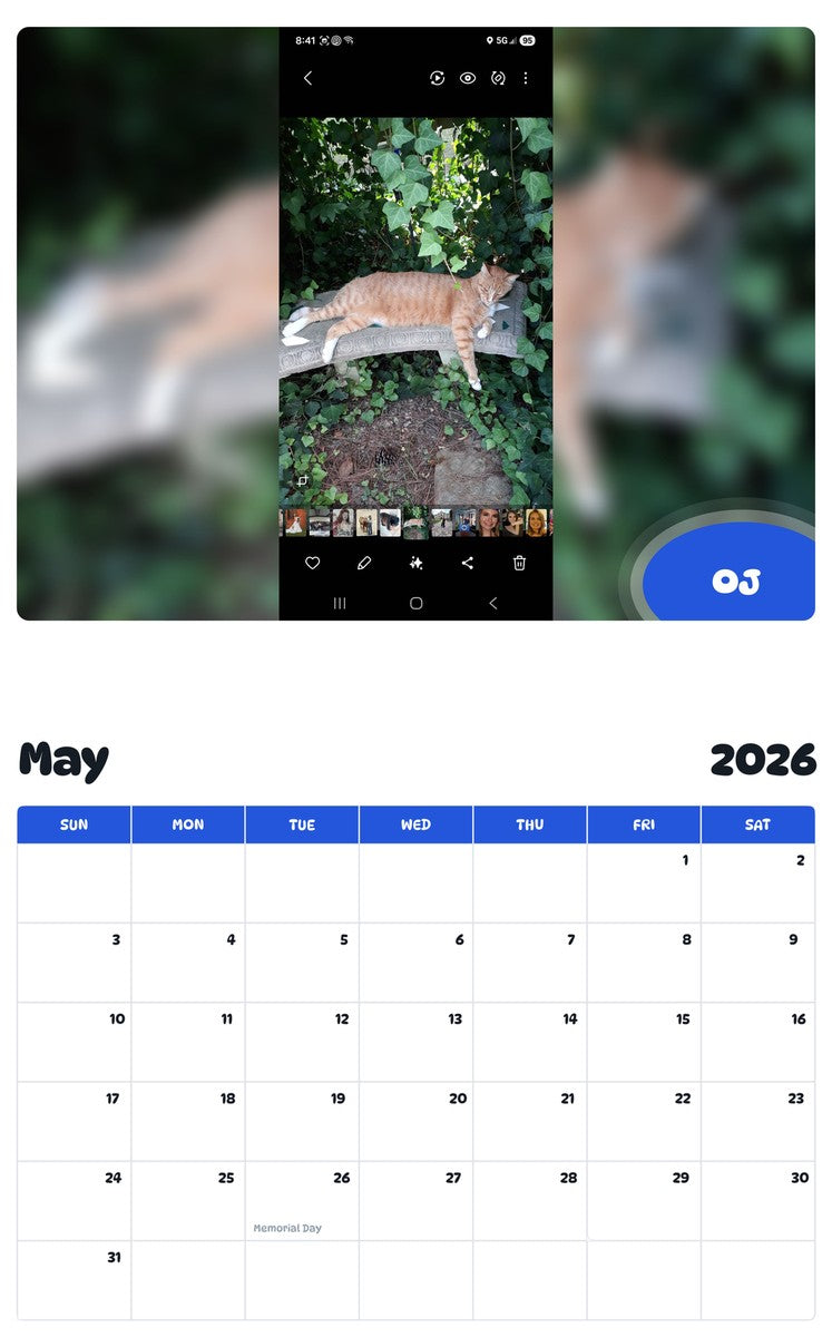 2026 - 2027 OJ - Pawidols Pet Calendar