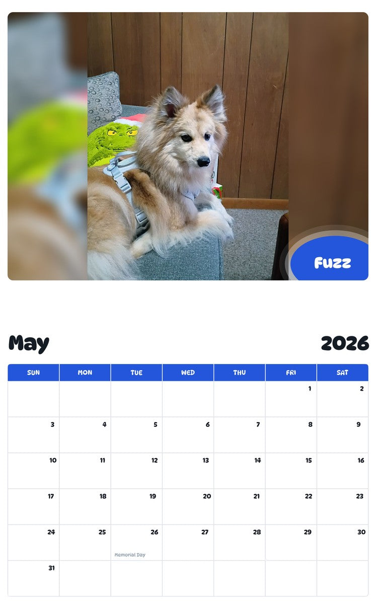 2026 - 2027 Fuzz - Pawidols Pet Calendar