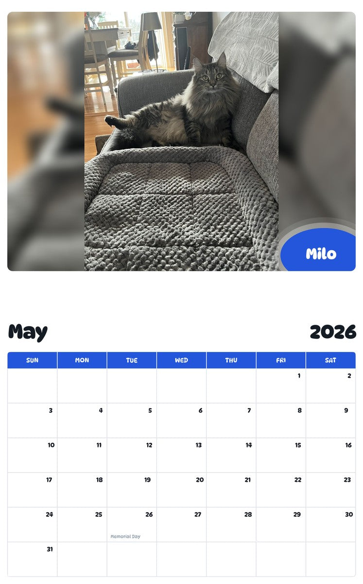 2026 - 2027 Milo - Pawidols Pet Calendar