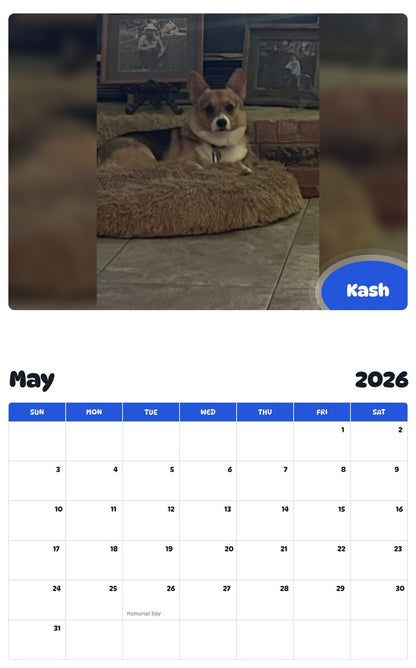 2026 - 2027 Kash - Pawidols Pet Calendar