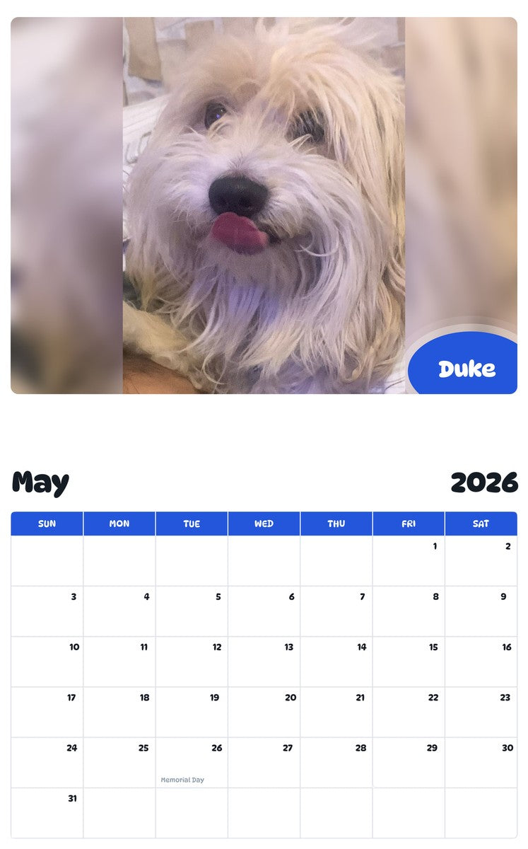 2026 - 2027 Duke - Pawidols Pet Calendar
