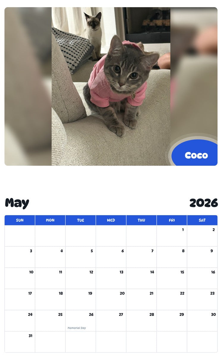 2026 - 2027 Coco - Pawidols Pet Calendar
