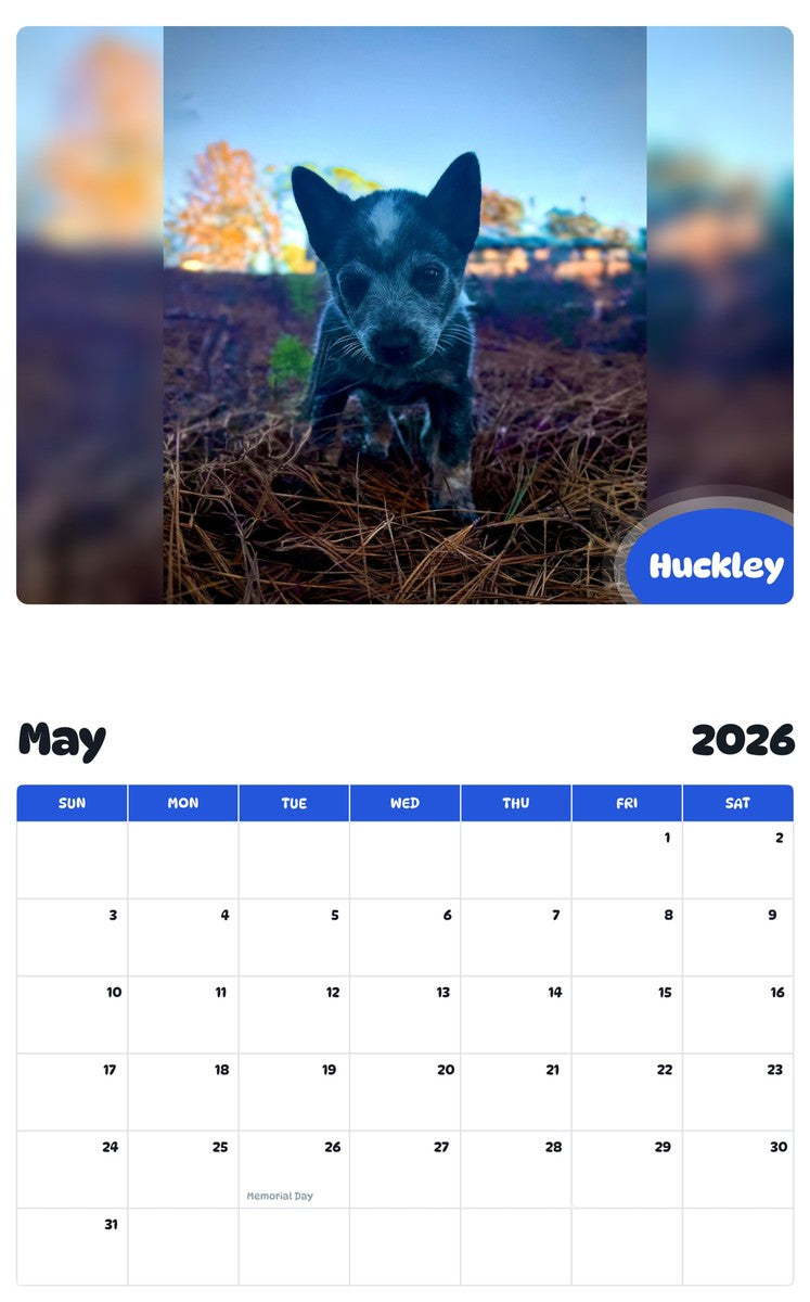 2026 - 2027 Huckley - Pawidols Pet Calendar