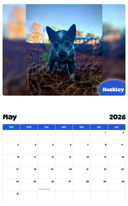 2026 - 2027 Huckley - Pawidols Pet Calendar