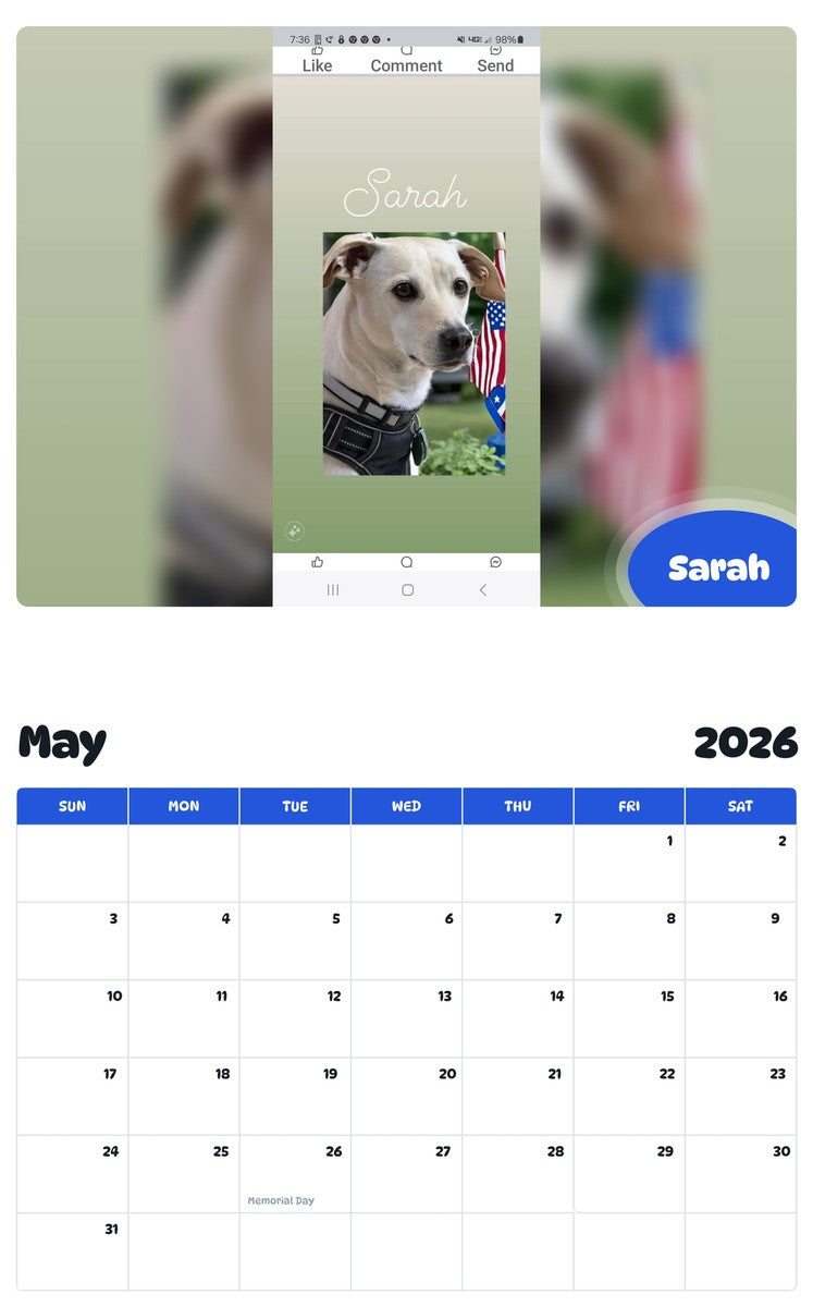 2026 - 2027 Sarah - Pawidols Pet Calendar